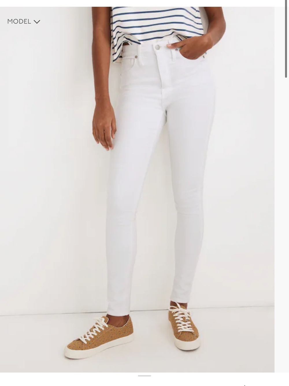 Madewell 10”High-Rise White Skinny Jeans for Women